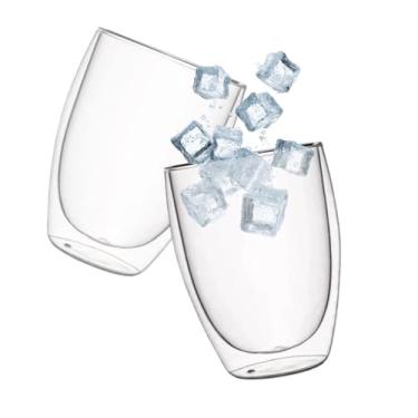 Imagem de Kit 2 Copos Parede Dupla 350ml Borossilicato Xícara Vidro Duplo Térmico Copo Dois Vidros Chá Café