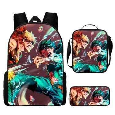 Imagem de Conjunto de mochilas My Heros Academias Midoriyas Izukus para crianças