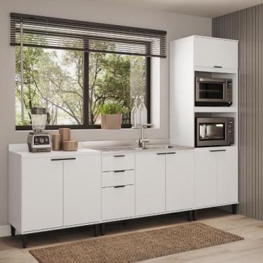 Imagem de Conjunto Balcões Miami Sunset Carraro Branco - MÓVEIS CARRARO
