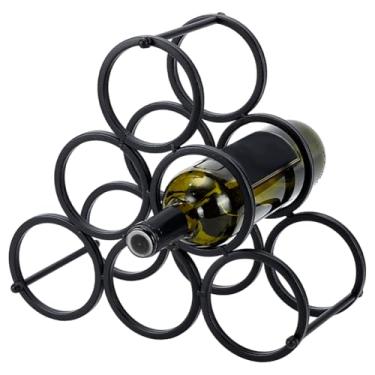 Imagem de UNICRAFTALE Rack de vinho pequeno para bancada, armazenamento independente para 6 garrafas, suporte de vinho triangular, armário, despensa, suporte de armazenamento de vinho para cozinha, despensa