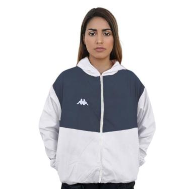 Imagem de Jaqueta Kappa Quebra Vento Lory Feminina - Branco e Marinho M-Feminino