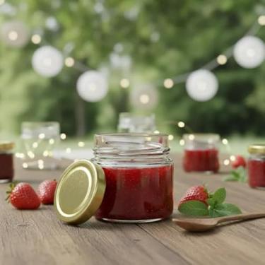 Imagem de Kit 50 unidades - Pote de vidro Pianezza - 210 ml - Tampa Cobre