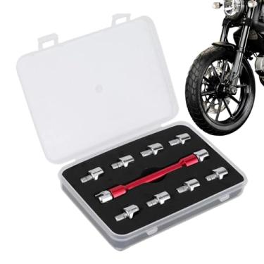 Imagem de Chave de Torque para Moto | Chave de Aço Portátil - Para Raios De Roda De Moto 5-6.8mm - Para Alinhamento De Roda Inspeção De Passeio Reparo Em Casa Oficina E