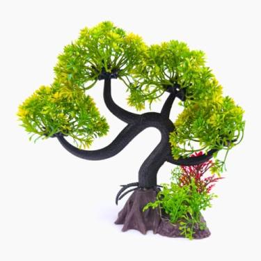 Imagem de Ornamento bonsai colorido 26x6x20cm. Ornamento para aquários. (Verde)
