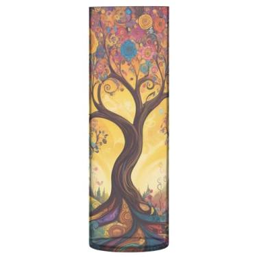 Imagem de JUZIHAI Vaso de árvore abstrato para flores 9,9 cm x 30 cm cilindro de plástico moderno vaso de flores para centro de mesa de casamento decoração de casa