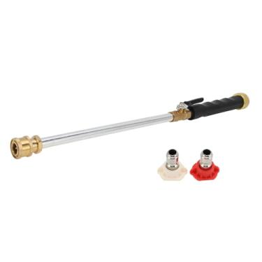 Imagem de TUCKBOLD Bocal de mangueira de água resistente, bocal de mangueira de jardim de carro de alta pressão, pulverizador manual ajustável para lavadora de veículos de jardinagem ao ar livre, preto, 1 peça