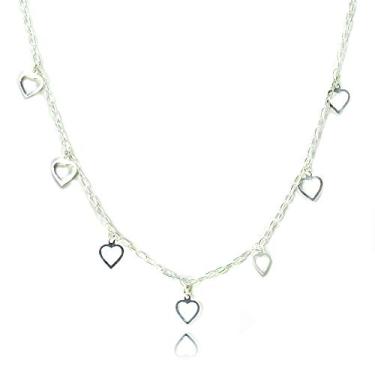 Imagem de Colar Chocker Coração Prata Legitima 925
