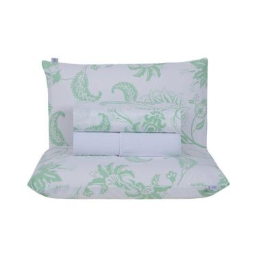 Imagem de Jogo De Lençol 4 Peças Queen Percal 180 Fios Homme 60% Algodão 40% Poliéster - Jazzy Verde