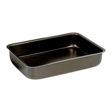 Imagem de Alumínio Fortaleza 700101 Assadeira Retangular 01 Alta Tradicional, Preto