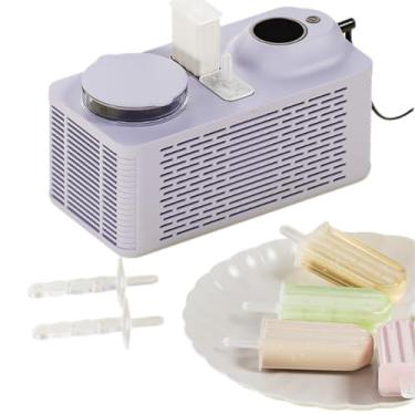 Imagem de Mini máquina de fazer picolés, fabricante portátil de picolés caseiros para bancada, 2 picolés em 25 minutos, inclui 4 palitos, para casa, carro, camping, escritório(Purple)