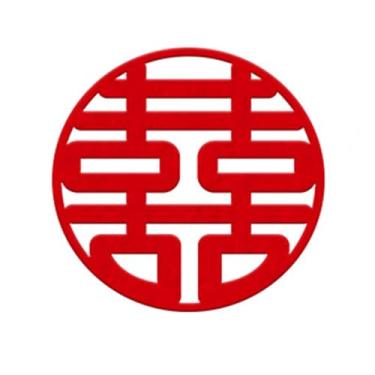 Imagem de Cffuvros Adesivos de Festival de Primavera e Casamento, Decalques de Janela Reunidos Vermelhos Tradicionais Chineses, Decoração Estática para Festa de Vidro de Porta, Conjunto de P