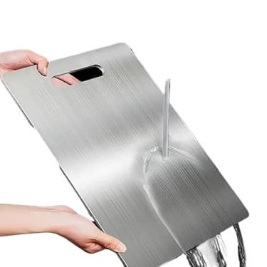 Imagem de Tábua de Corte em Aço Inoxidável 304 46x30cm Antibacteriana Antimofo para Cozinha
