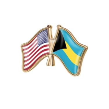 Imagem de EnigmaGlow Emblema de broche de pino único World Most Countries United States and Other Countries Cross Friendship Pin Badge para homens e mulheres, 1 inch（25mm）Round, Metal, resina