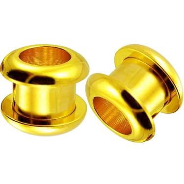 Imagem de (1 par) Piercing de orelha de aço cirúrgico para túnel de orelha tamanho disponível 16 g (1,2 mm) a 1" (50 mm), 5/8 = 16mm, Silicone