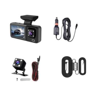 Imagem de Câmera DVR De Carro 1080P HD Com 3 Canais WIFI, Gravador De Vídeo Mini