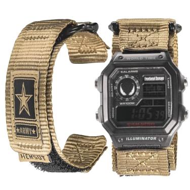 Imagem de HEMSUT Pulseira de relógio de nylon de liberação rápida de 18 mm para G-Shock compatível com Casio G-Shock AE/F/W Series (AE-1200, F-91W, W-735H, DW-H5600), pulseira de substituição estilo militar