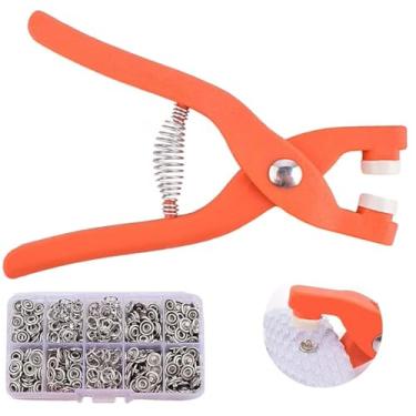 Imagem de Alicate Prensador de Botões com 200 Peças Kit Completo para Roupas e Artesanato Ferramenta Manual para Fixação de Botões e Aplicações Têxteis