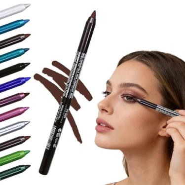 Imagem de Delineador à prova d'água, à prova de manchas, gel colorido cremoso delineador líquido, enchimento de meia para mulheres (marrom)