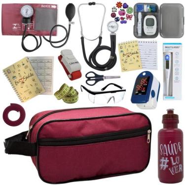 Imagem de Kit Enfermagem Aparelho Pressão Esteto Necessaire Completa - P.A. MED,