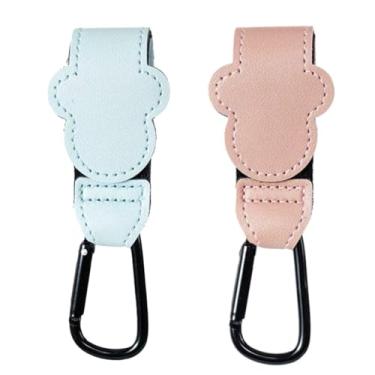 Imagem de Conjunto de 2 peças de ganchos para escalada de montanha, ganchos multifuncionais, fixadores universais adequados para viagens/caminhadas/equipamentos de carrinho de bebê (azul e rosa)