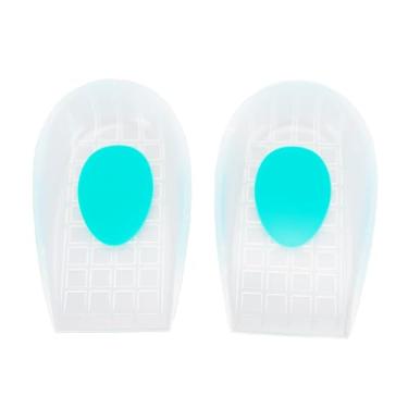 Imagem de SIWOTED 1 par de copos de calcanhar de silicone absorção de choque em forma de u palmilhas de meio tamanho almofadas de suporte de calcanhar laváveis ​​para sapatos esportivos