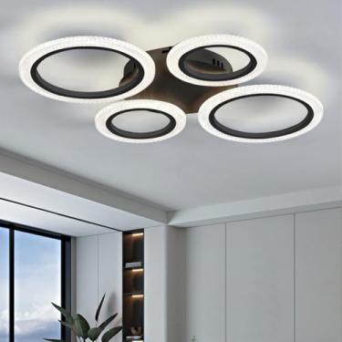 Imagem de O lustre de cristal foi projetado com controle remoto e aplicativo. A luminária de teto é de 220V, com função dimerizável, timer e memória. Possui 3 modos de iluminação para sala de estar e