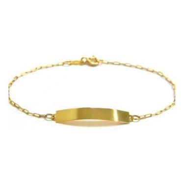 Imagem de Pulseira Infantil Chapinha em Ouro 18k 750 - Aea Joias