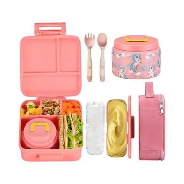 Imagem de Lancheira Infantil Bento Com Pote Térmico, Bolsa De Almoço À Prova De 