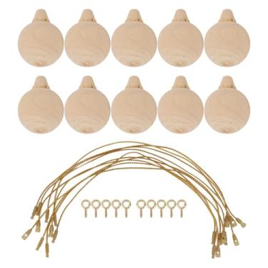 Imagem de banapoy Enfeites de Bola Inacabados, 12 Peças de Madeira Inacabada, Faça você Mesmo, Bolas Suspensas de árvore de Natal Com Cordão Dourado, para Artesanato, Brinquedos de Desenho e