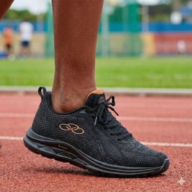 Imagem de Tênis Feminino Olympikus Citrus 2 Evasense Preto/Dourado, Preto, Doura