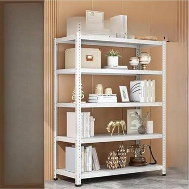 Imagem de Rack de Armazenamento em Aço com Prateleiras Ajustáveis Estante Multifuncional para Organização(Branco 5 divisórias80*30 * 180cm)