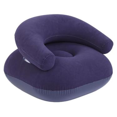 Imagem de Luocute Espreguiçadeira Inflável, sofá Portátil Inflável, sofá único Com Apoio de Braço, para Assentos de Chão, Varanda, Escritório Em Casa, Acampamento Ao Ar Livre Interno (-marinho)