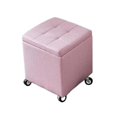 Imagem de Puff Baú DecoraçãO Guarda Puff Baú Com RodíZios Banco Para Os Pés Banco Para Sapatos Armazenamento Na Extremidade Da Cama Com Tampa Espaço De Armazenamento(Pink,39.4" x 15.7" x 18.1")