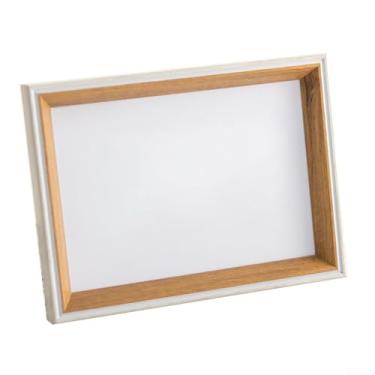 Imagem de Moldura de resina elegante, estilo simples, exibição horizontal ou vertical, vários tamanhos, 14, 17, 25 cm, painel traseiro de MDF ou suporte de parede para casa ou escritório