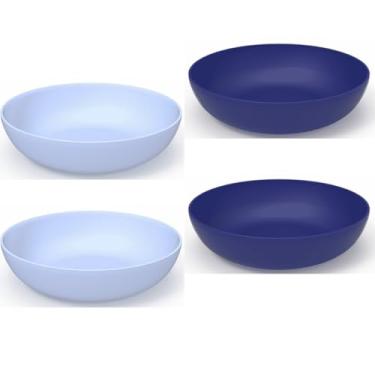 Imagem de Kit 6 Pratos Fundos Resistentes – Ideal para Refeições Domésticas, Jantares e Eventos Casuais (Pratos fundos/2Nuvem/2 Mirtilo)