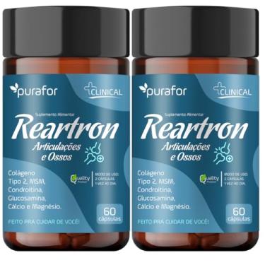 Imagem de 2 Reartron Purafor – Colágeno Tipo 2, MSM, Condroitina, Glucosamina, Cálcio e Magnésio