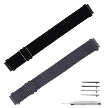 Imagem de 2un Pulseira de Relógio Ajustável em Nylon Compatíveis com Modelo F91W, 18mm Pulseira Relógio de Liberação Rápida com Fivela Reforçada e Ferramenta Instalação para Homens(Preto e Cinza)