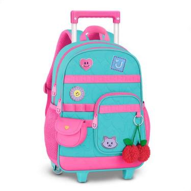 Imagem de Mochila De Rodinha Juju Teófilo Oficial Infantil Escolar - Clio, Verde