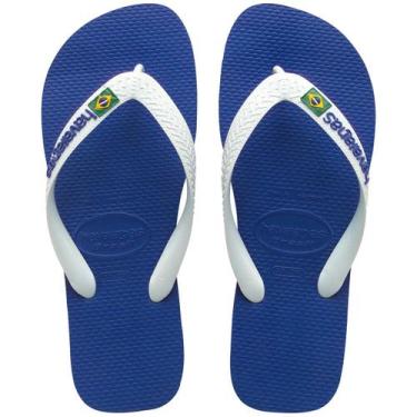 Imagem de Chinelo Havaianas Brasil Logo - Azul, 41/42