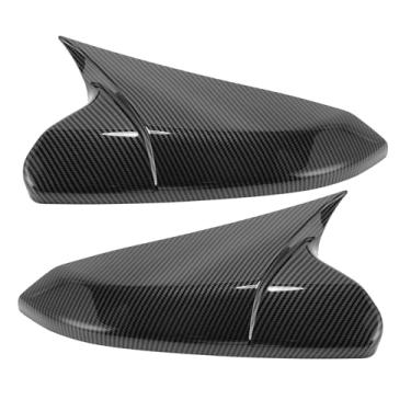 Imagem de Motoforti 1 par de tampas de espelho retrovisor lateral de chifre de boi preto para Honda Civic 10ª geração 2016-2021 tampas de espelho externo