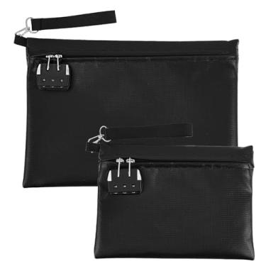 Imagem de MABCIRY Bolsa de documentos à prova de fogo, bolsa de dinheiro à prova d'água à prova de fogo com fechadura e zíper combinados, bolsa de dinheiro segura para incêndio para casa, protegendo objetos de