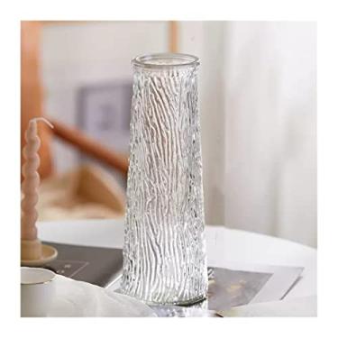 Imagem de Vaso de flores em relevo simples vaso hidropônico vaso de flor cone de vidro transparente arranjo de flores secas sala de estar decoração de mesa de chá vasos decorativos (cor: B, tamanho: pequeno) (B