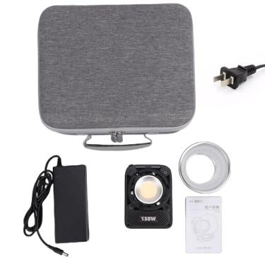 Imagem de Akozon Luz de Vídeo COB de 150 W Com Controle de APP, Luz de Estúdio 2700K-6500K Com Refletor, de Câmera Portátil Com Alça de Bateria, 6 Efeitos Predefinidos, Alto CRI 95+ para (Plugue dos EUA)