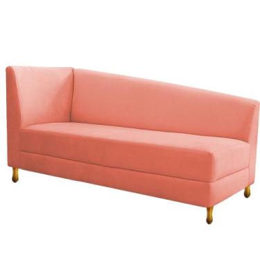 Imagem de Recamier Valéria 185cm Lado Direito Suede Coral - Doce Sonho Móveis