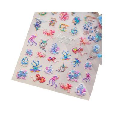 Imagem de Adesivos De Unha 5D Borboleta Vermelha Fênix Andorinha Decalques De Ma