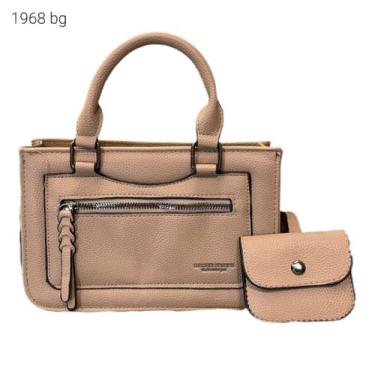 Imagem de Bolsa Feminina de Mão e Transversal com Divisões Kit 2 pçs com Porta M