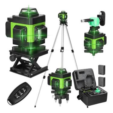 Imagem de Kit Nível A Laser Verde 12 Linhas Esquadro + Suporte + Tripé