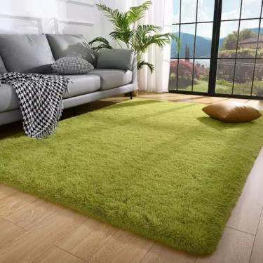 Imagem de Tapete Felpudo 40mm 2,00x1,50 para Sala e Quarto Antiderrapante Macio Luxo(VERDE)