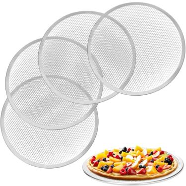 Imagem de Norcoin 5 peças de tela de pizza de 30 cm para forno, bandeja de malha de pizza de alumínio, panela sem costura, lava-louças, micro-ondas, casa, restaurante