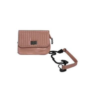 Imagem de Bolsa feminina mão transversal com corrente - GLORIA W & Y, Salmão, P